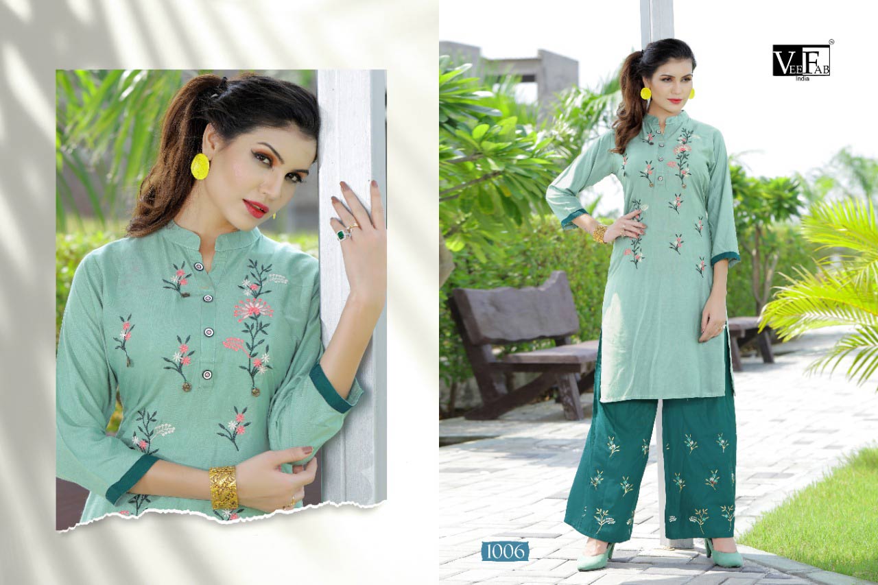 Plazzo Bar Veefab Rayon Embroidery Kurti Catalog Plazzo Bar Veefab Rayon Embroidery Kurti Catalog
